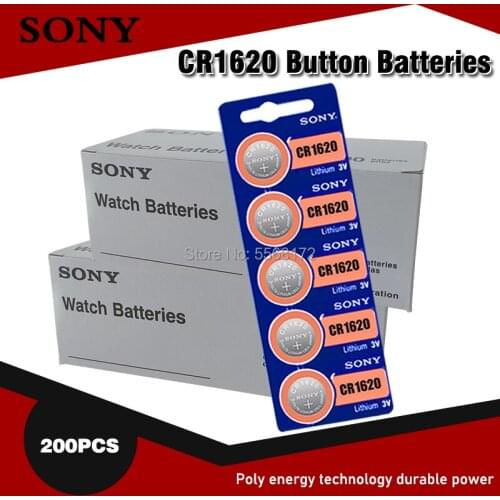 200PCS FOR SONY Original CR1620 Button Cell Battery For Watch Car Remote Key cr 1620 ECR1620 GPCR1620 3v Lithium Batteries