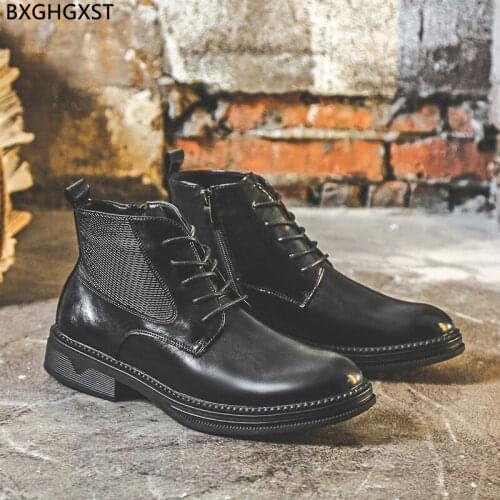 Martin Boots for Men Male Motorcycle Shoes Man Chunky Boots for Man 2021 Ankle Boots Men Leather Casual Shoes Men Zapatos Hombre