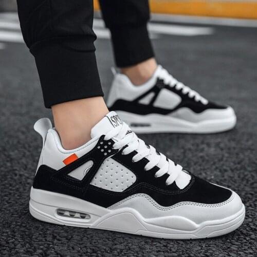 Mens High Top White Leather Sneakers Trend Comfortable Male Casual Shoes Outdoor Non-slip Breathable Sports Running Shoes