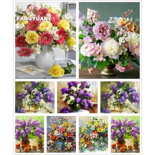 Violet Flower Full Drill 5D Diy Diamond Art Painting Accessories Bouquet Diamond Embroidery Mosaic Cross Stitch Kit Home Decor