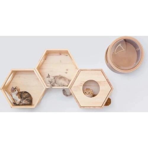 Wall-mounted Cat Jumping Platform Cat Climbing Frame Solid Wood Wall Cat Litter Easy To Install Wooden Cat Wall Cat Tree