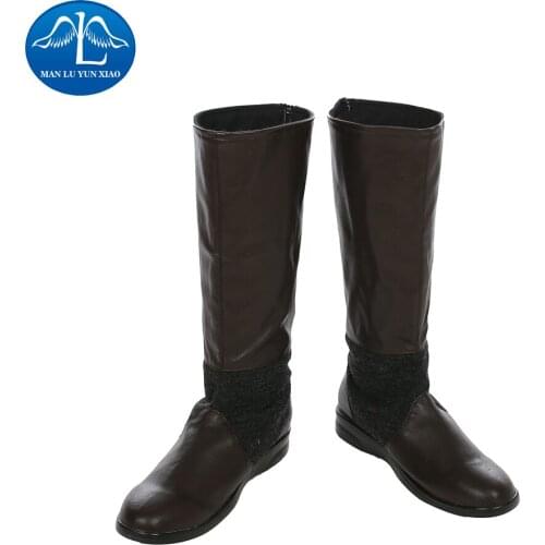 MANLUYUNXIAO New Arrival Mens Star Wars 8 Luke Skywalker Cosplay PU Leather Carnival Cosplay Boots For Men Free Shipping