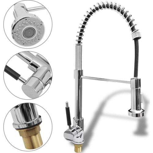 New Spring Pull Down Kitchen Sink Faucet Hot & Cold Water Mixer Crane Tap Kitchen Faucet 360 Swivel Spout Sink Swivel Spout