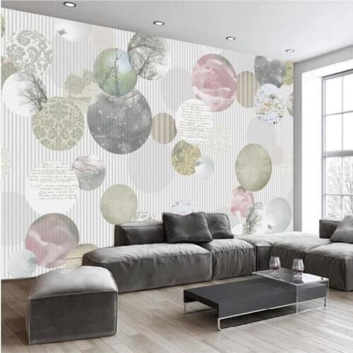 Beibehang European Style Retro Circle Pattern Tree Background Wall Customized Large Wall Painting Silk Fabric Wallpaper
