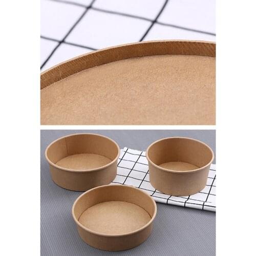 10Pcs Disposable Round Bowl Meal Food Box Picnic Container Paper Bowl with Lid