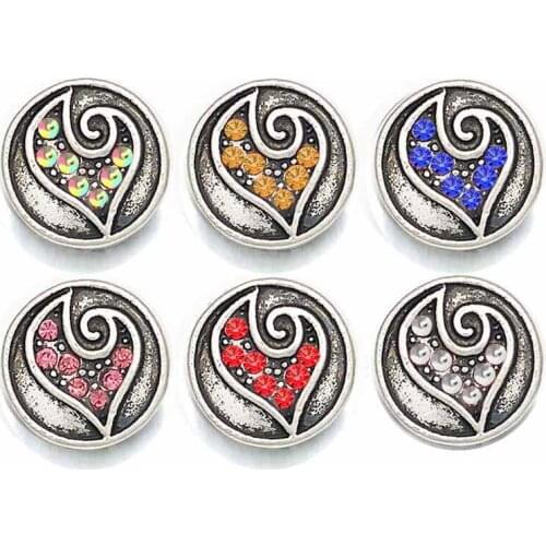 Wholesale Crystal Flower 035 Rhinestones Metal Snap Buttons Fit 12mm Snap button bracelets Earrings necklace For women