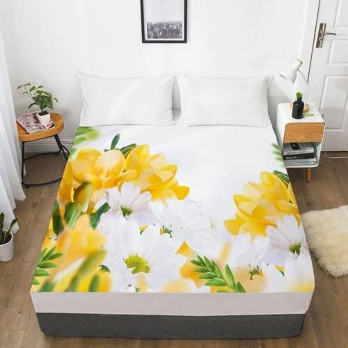 3D Fitted Sheet Custom Single Double King Size Bed Sheet With Elastic Mattress Cover 180x200 Bedding Rose Microfiber Drop Ship