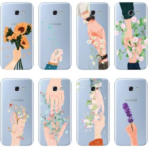 TPU Phone Case For Samsung Galaxy A3 A5 2016 2017 A6 A7 A8 2018 Art Flower Soft Silicone Back Cover For Samsung A6 A8 Plus 2018