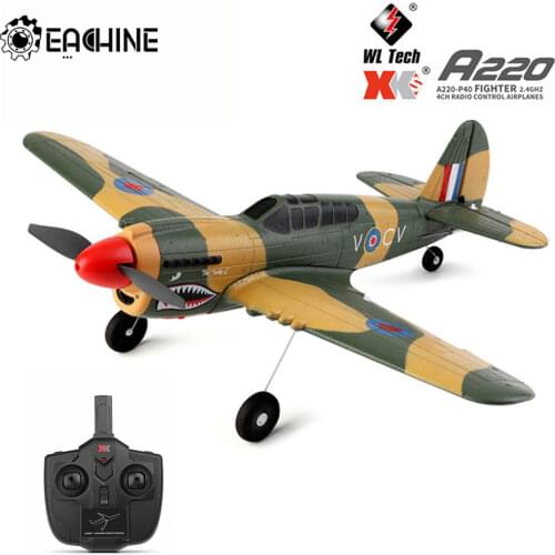 XK A220 P40 4Ch 384 Wingspan 6G/3D Modle Stunt Plane Six Axis Stability Remote Control Airplane Electric RC Aircraft Outdoor Toy