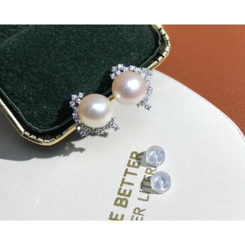 Girls Jewelry 925 Sterling Silver Earrings Findings Settings Base Mountings Parts Mounts for Pearls Agate Crystal Stones Jade