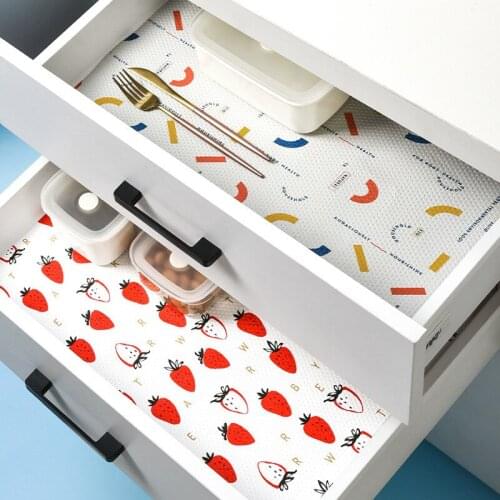 2pcs 6 Types Of Printed Drawer Mat Kitchen Household Waterproof And Dustproof Tableware Pad Shoe Wardrobe Moisture-proof Sticker