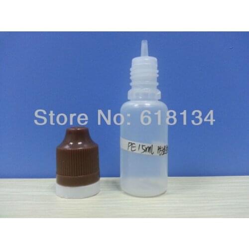 2016 New Types 15ml 2800pcs Tamper proof and Childproof Plastic PE dropper bottles with free shipping