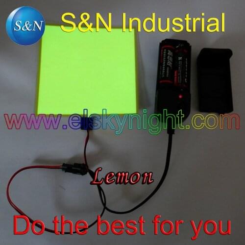 2AA 3VDC Lemon 10X10CM el sheet el panel for car,house,party,dispaly,holiday,festival and model decoration free shipping