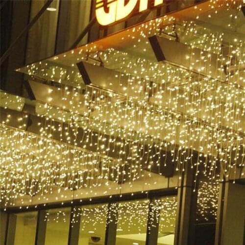 5M 16.4ft droop 0.4m 0.5m 0.6m LED String Lights Curtain Icicle Garland for Christmas Holiday Wedding Party Outdoor Decoration
