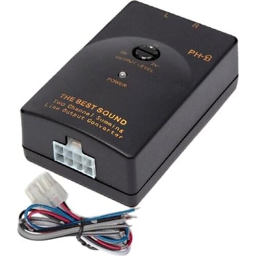 Car Stereo-Audio RCA-Speaker Amplifier High To Low Level Line Output Converter Adapter Wiring Adjustable Auto Part