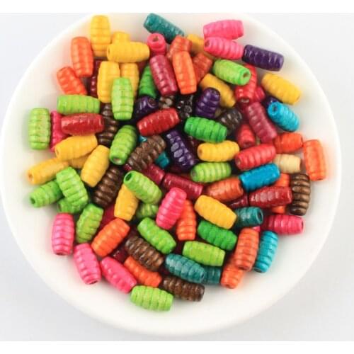 200pcs Wooden Beads Natural Wood Spacer beads Ball 8x15mm Jewelry Making Toy DIY Bracelet Necklace