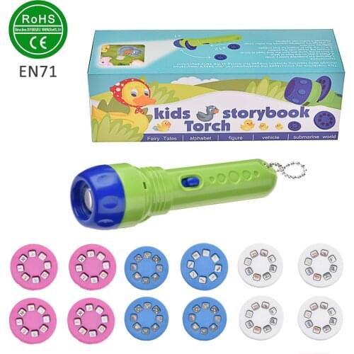 Kids Flashlight Storybook Torch HD Animation Cartoon Early Educational Toy Handed Projector Flashlight Toy For Children Gifts
