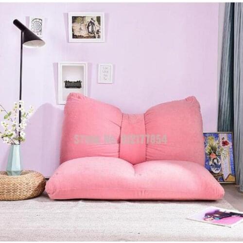 Lazy sofa foldable small apartment room bedroom tatami female balcony single double ground sofa bed net red