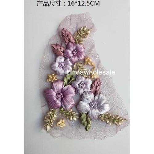 High-grade artificial ribbon embroidery patch,clothing shoes flowers decorations