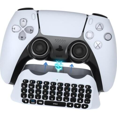 For PS5 Gamepad Mount Mini Keyboard Game Controller 3.5mm Wireless Game Keyboard Bluetooth 3.0 Controller Chat Pad