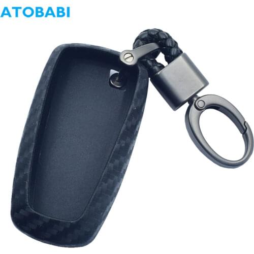 Carbon Silicone Car Key Case For Ford EcoSport Edge ST Escape Expedition Explorer F-150 Raptor Fusion Mustang Remote Fob Cover