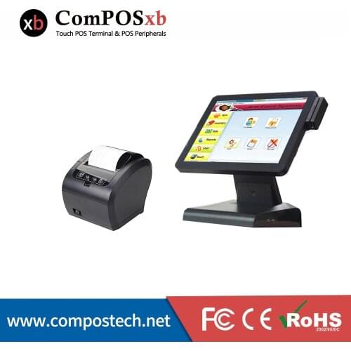 Cash register PC POS terminal high quality with thermal receipt printer 80mm card reader capacitive touch pos hardware
