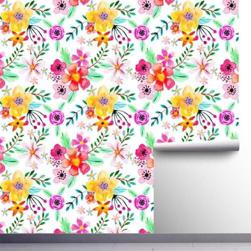 Beautiful Yellow FlowerTheme 45*300 cm Thickened Waterproof Self-Adhesive Wallpaper for Room Decoration and Furniture Renovation