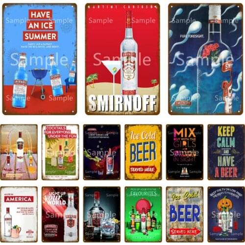 Have An Ice Summer Smirnoff Vintage Metal Signs American Beer Plaque Bar Pub Decorative Plate Advertising Wall Decor YL083