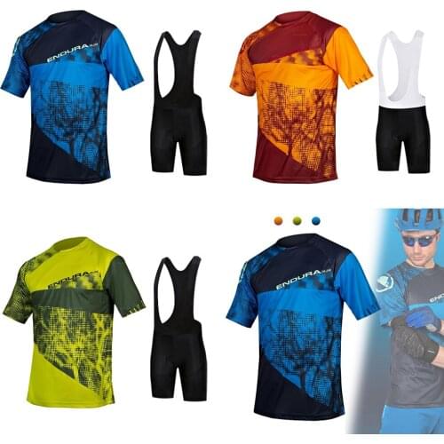 Raudax Endura Summer Breathable New Racing Clothing Short Sleeve T-shirt Men Bike Jersey Set Ropa Ciclismo MTB Cycling Jersey