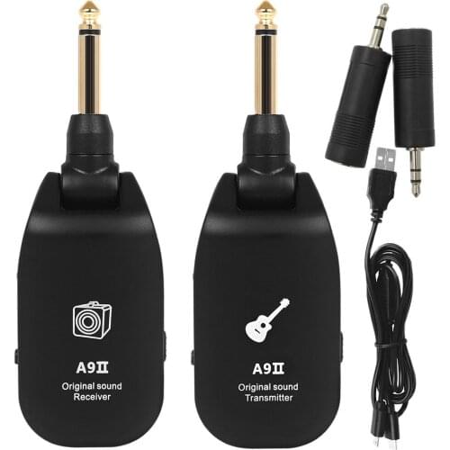 M MBAT UHF Wireless Guitar System Electric Guitar Transmitter Receiver 4 Channels With 6.3 to 3.5 MM Connector Converter Adapter
