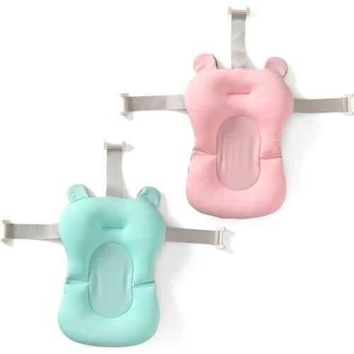 Cute Portable Soft Baby Shower Rack Cushion Cartoon Newborn Folding Bathtub Mat Infant Shower Support Mat Bathtub Cushion