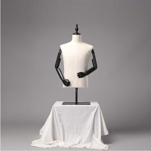 Fashion Model Props Mens Half Body cloth Retro Suit Display Rack Mannequin Stand