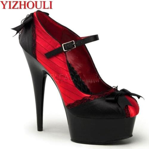 Fashion cloth ultra-high with fish head pretty temperament womens shoes 15 cm high heels Shows the new shoes