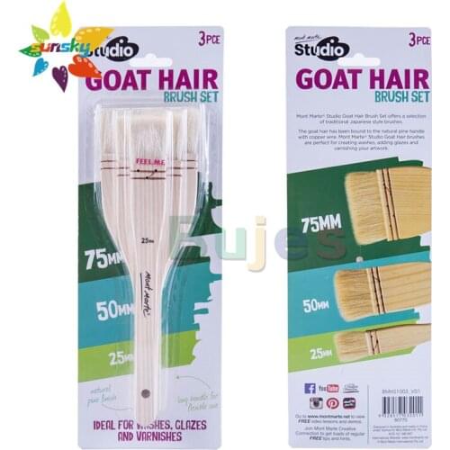 Mont Marte Goat hair Wool brush watercolor brush Watercolor Gouache Acrylic Oil painting brush Wooden penholder Art Supplies