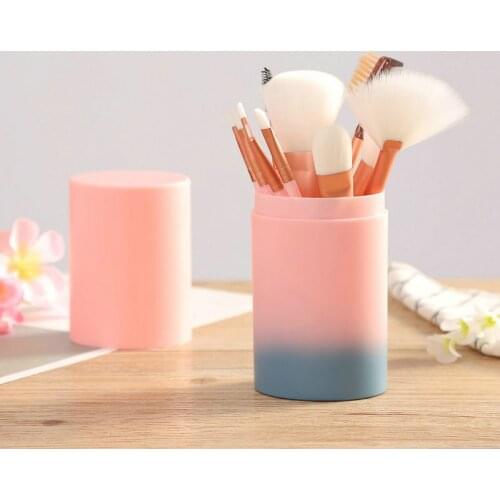 Cosmetic Tools 12pcs Makeup Brushes Set Gradient Color Beauty Brush With Barrel Eyelash Powder Contour Multipurpose Brush Kits