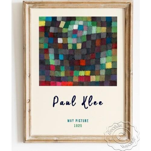 Paul Klee Exhibition Museum Poster, May Picture Abstract Canvas Painting, Mosaic Color Block Wall Picture, Chic Gift Home Decor