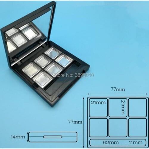 New DIY Empty 6 Square Grid Eyeshadow Lipstick Powder Box Case Cosmetic Packing F437