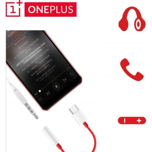 Original oneplus 6T 7 Pro usb Type C To 3.5mm Earphone Jack Adapter Aux Audio For one plus 7 1+ 6t usb-c music converter cable