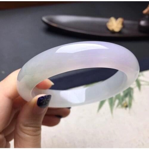 Send Certificate Natural Myanmar Jade A-Class 54-62mm Ice Purple Bracelet Exquisite Princess Bracelet Send Mom to Girlfriend
