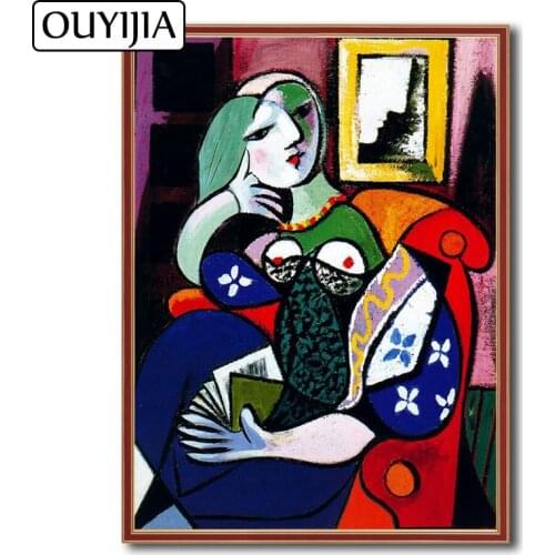 OUYIJIA Picasso 5D DIY Character Abstract Oil Diamond Painting Woman Rhinestone Picture Diamond Mosaic Embroidery Decoration