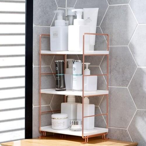 Bathroom shelf gold floor multi-layer wash rack toilet shampoo shower gel storage rack Makeup storage rack CL51414 wall storage