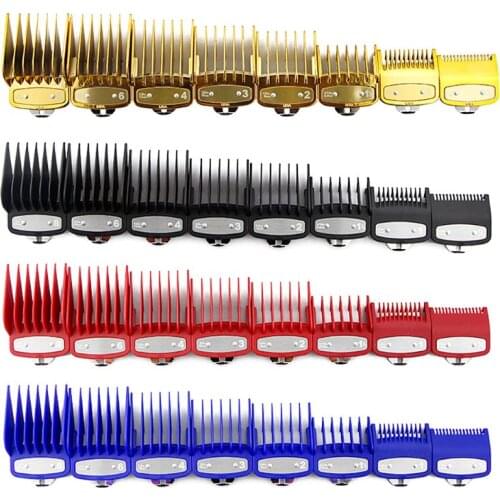 8Pcs Professional Hair Clipper Limit Comb Cutting Guide Combs 1.5/3/4.5/6/10/13/19/25MM Set Replacement Cutting Tools Kit