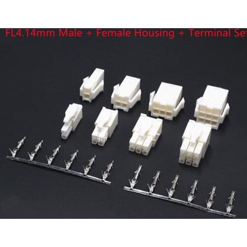 FL4.14mm Connector Male + Female Housing + Terminal Set Wire to Wire 2/3/4/6P