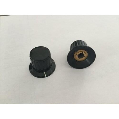 10pcs Skirted Knob For Standard Pots Black D 25mm H 20mm Hole Diameter 6mm
