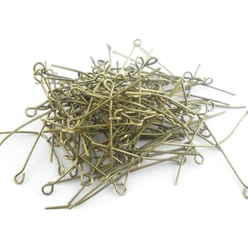 Lovely 400 PCs Bronze Color Eye Pins Findings 40x0.7mm (B03595)