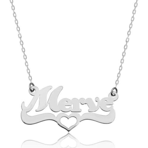 Tevuli 925 Sterling Silver Personalized Heart Name Necklace
