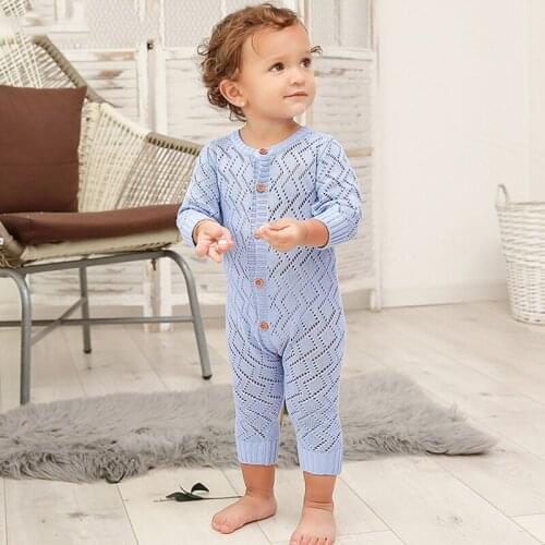 Newborn Baby Boy Rompers Toddler Jumpsuit Girls Candy Color Knitted Baby Clothes Infant Boy Overall Children Outfit Spring