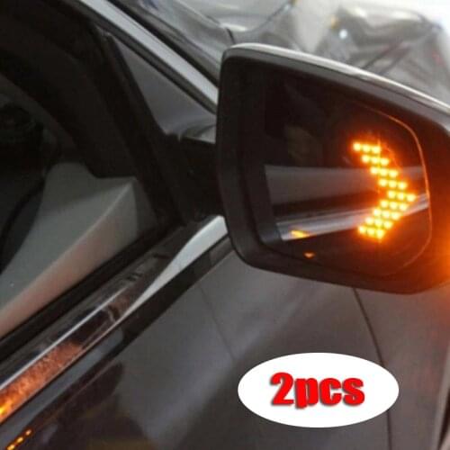 2pc led Car rear view mirror turn signal LED turn indicator 14SMD LED arrow panel turn signal Indicator Light cars accessories