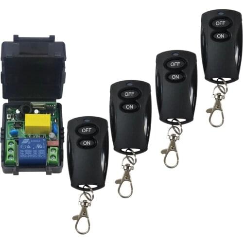 Universal 433mhz 220 v 1 ch RF wireless radio remote control lighting switch receiver+ transmitter 10A relay