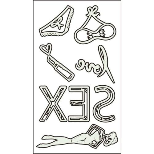 Waterproof Temporary Luminous Tattoo Sticker Sexy Girl Bikini Pattern Letter Love Flash Tatoo Fake Tatto for Kids Women Men